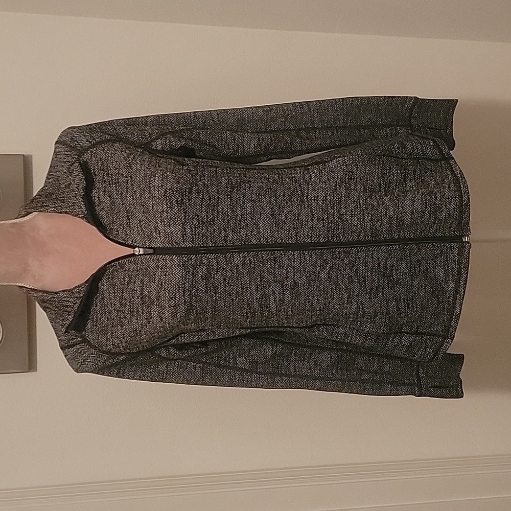 Old Navy Go Dry Fitted Full Zip Performance Jacket Herringbone, Size L, EUC!